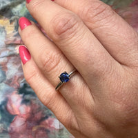 Sophisticated Mid-Century Sapphire Solitaire Ring