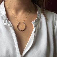 Edwardian Sapphire & Pearl Horseshoe Necklace