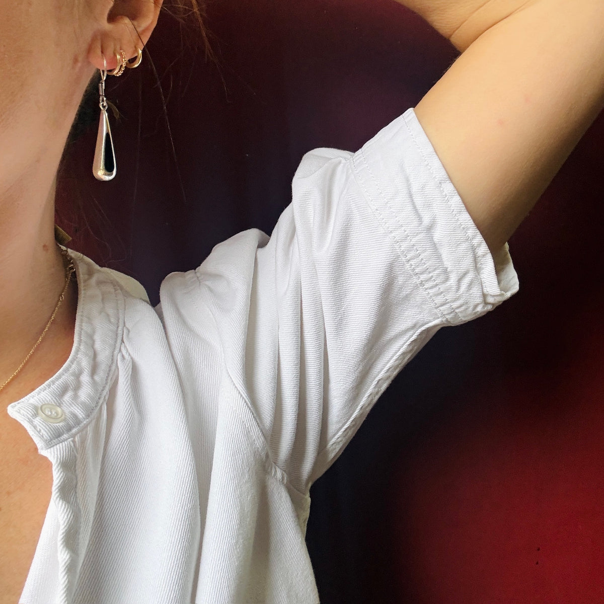 Mexican Silver & Black Enamel Teardrop Earrings