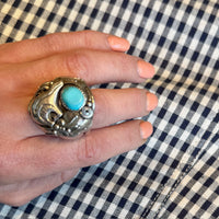 Fantastical Scene Turquoise & Sterling Silver Ring