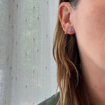 Pale Blue Vintage Sapphires in 14k White Gold Studs