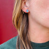 Brilliant Blue Topaz in Gold Stud Earrings