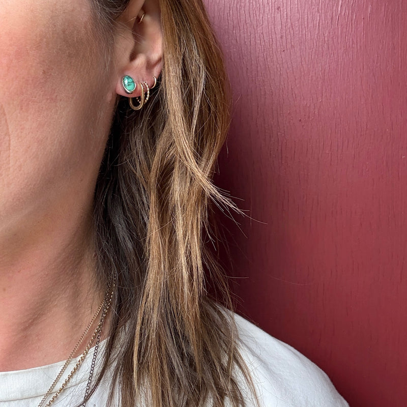 Vibrant Turquoise in Sterling Stud Earrings