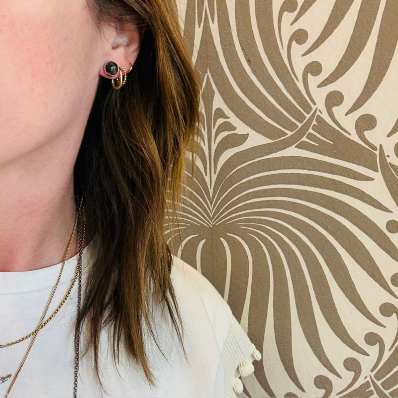 Smokey Rutilated Quartz Stud Earrings