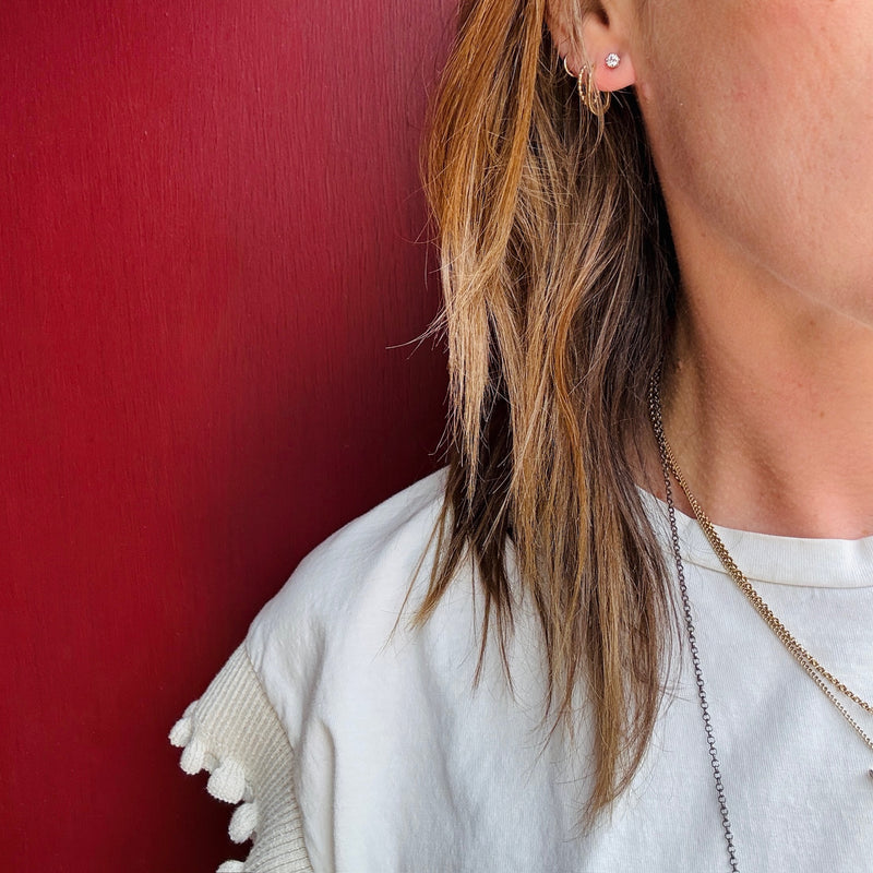 Twinkling .31tcw Diamonds in 14k White Gold Studs