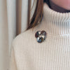 Three-Leaf Clover Scottish Pebble Brooch