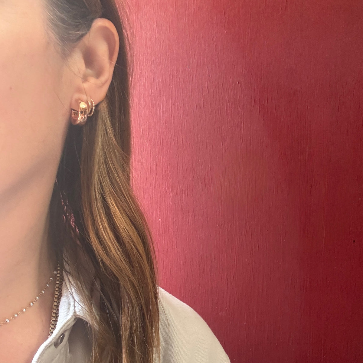 Chubby 14k Rose Gold Hoop Earrings