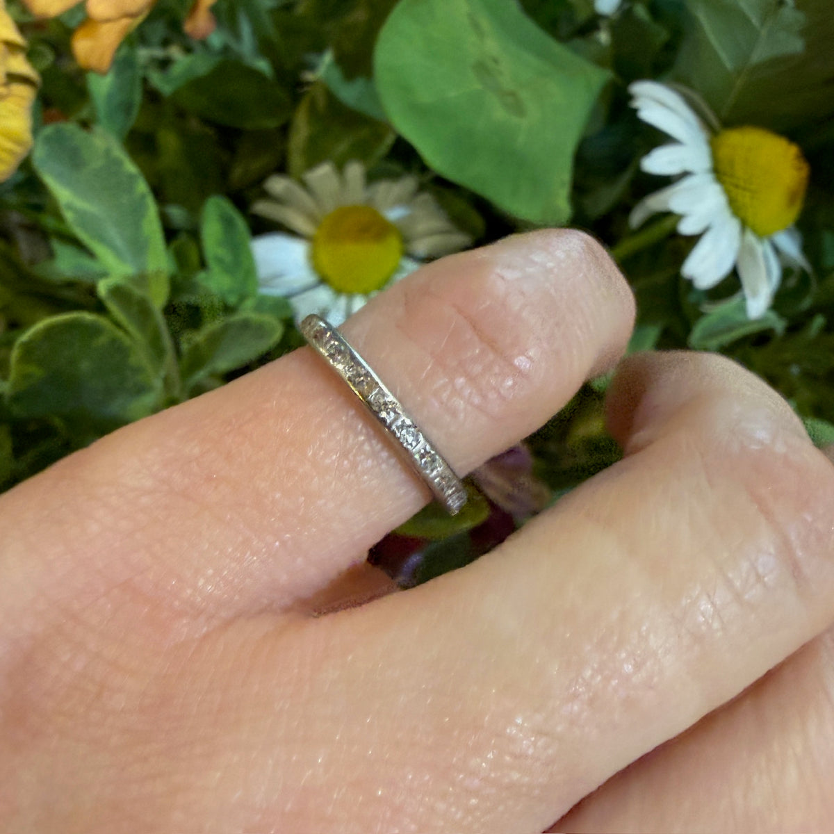 Softly Worn Platinum & Diamond Eternity Band Size 4