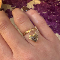 English 15ct Rosy Gold Heart Padlock Band