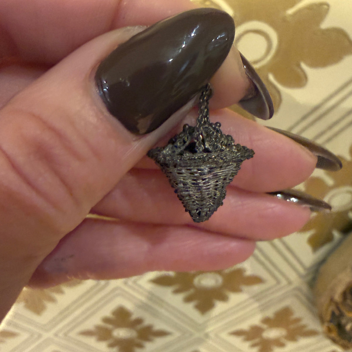 18th Century Silver Flower Basket Charm
