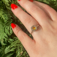 Tangerine Dream Citrine in White Gold Filigree Ring