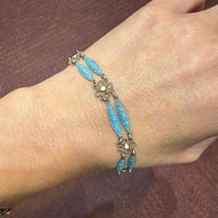 Darling Blue-Enamelled Sterling Silver Bracelet