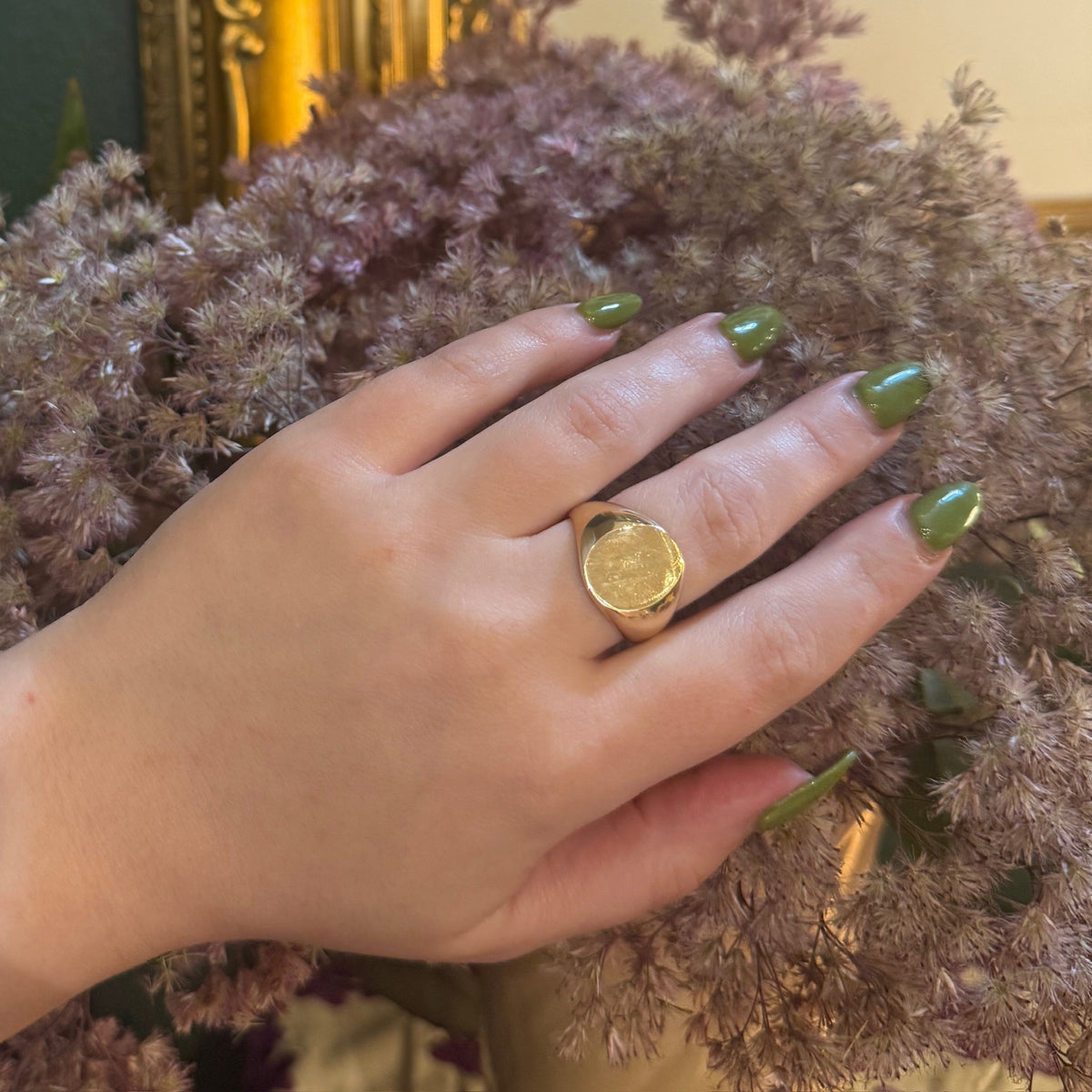 Mid Century 10k Gold Signet Ring Size 12