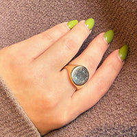 Weighty 10k Gold Signet Ring Size 10.5