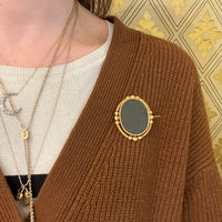 Stunning French 18k Gold Locket Brooch