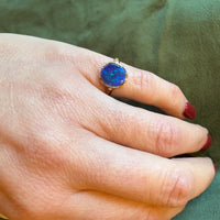 Little Black Opal Ring with Big Color