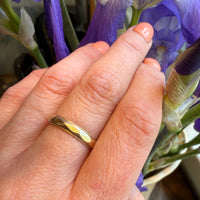 Faceted Gold Wedding Band with Milgrain Edges