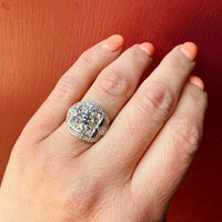 Big Beautiful Edwardian Diamond Ring