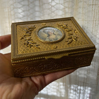 Victorian Gilded Bronze Neoclassical Motif Jewelry Casket