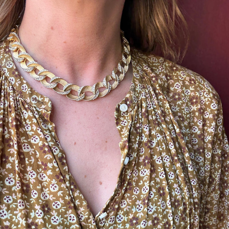 Sparkling Costume Curb Chain Choker by Lisner