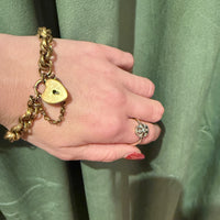 Chunky Brass Heart Lock Bracelet by Ancient Influences