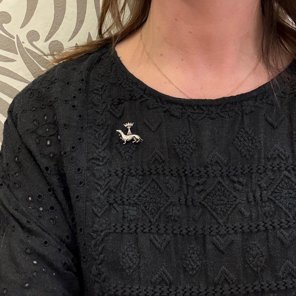 French Ermine Silver Pin
