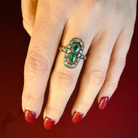 Moody Rose Cut Diamond Victorian Ring