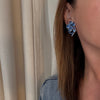 Lucky Blue Rhinestone Four-Leaf Clover Earrings by ORA