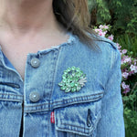 Icy Mint Green Crystal Brooch by Eisenberg