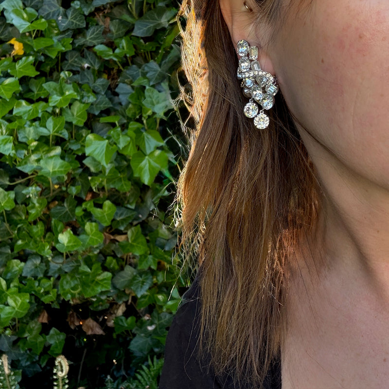 Dramatic Crystal Cluster Earrings by Eisenberg