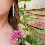 Long Art Deco Crystal Drop Earrings by Eisenberg