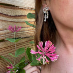 Delicate Dangles White Rhinestone Earrings by Pennino