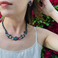 Jewel-Tone Necklace & Earring Set by Hollycraft