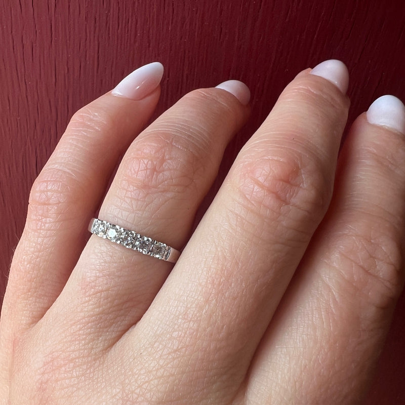 Sophisticated Five Diamond & White Gold Band by 720