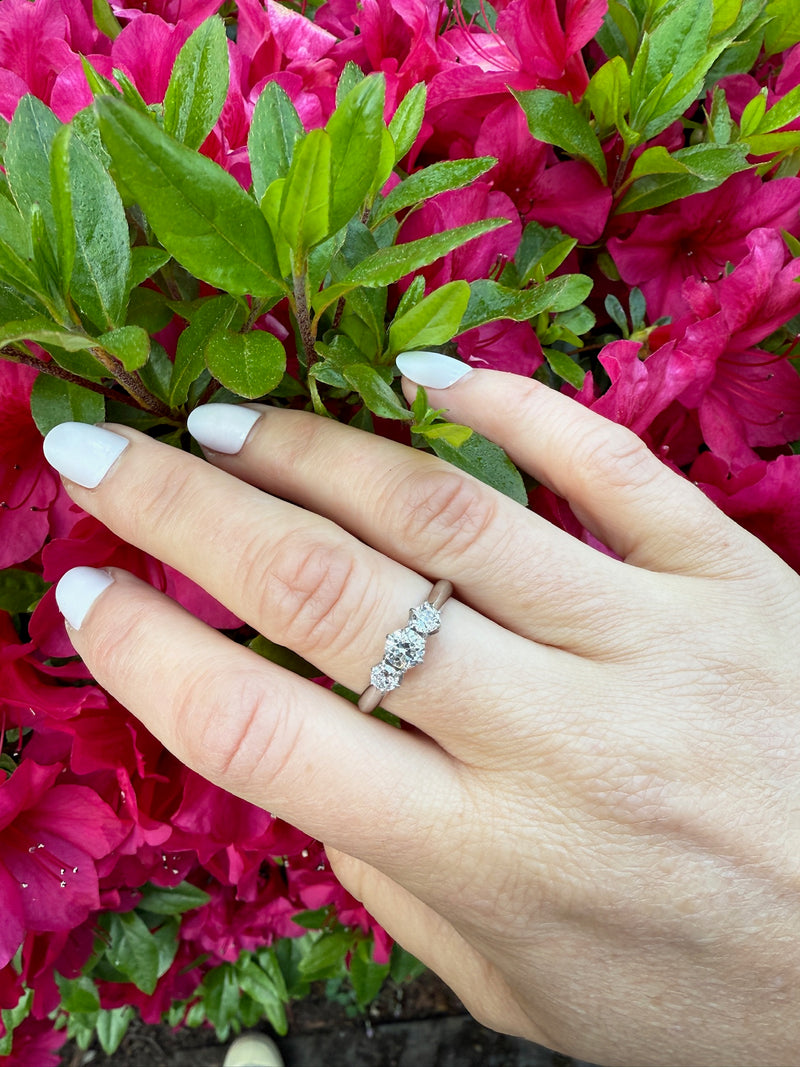 Sparkling Diamond Trio Engagement Ring