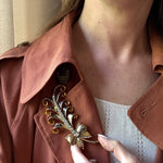 Jaunty Mazer Bros. Feather & Bow Brooch