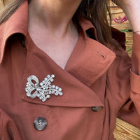 Magnificent Rhinestone Bow Fur Clip by Coro