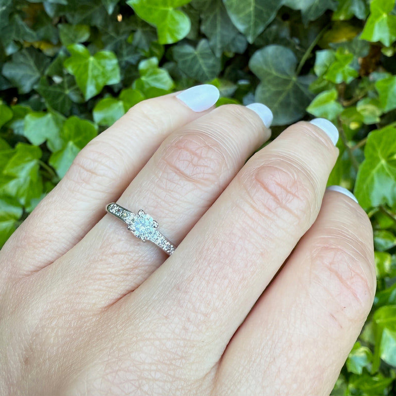 Classic 1940s Platinum Diamond Engagement Ring