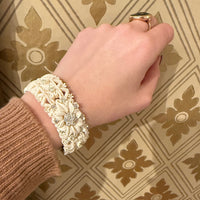 Sparkly Wedding Cake Ivory-Plastic Clamper Bracelet