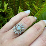 Diamond Set Leafy Curved Wedding Band