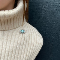 Captivating Belle Epoch Aquamarine & Diamond Brooch