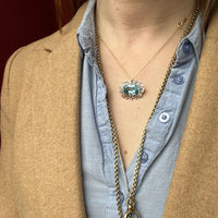 Captivating Belle Epoch Aquamarine & Diamond Brooch