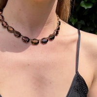 Mesmerizing Bronze Glass Rivière Necklace