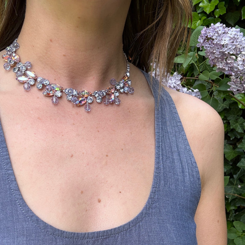 Pretty Pastels Bead & Rhinestone Necklace by Weiss
