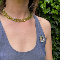 Double Strand of Fresh Green Glass Beads
