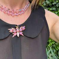 Bewitching Pink Butterfly Brooch by Florenza