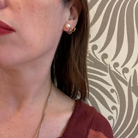 Vintage 9mm Akoya Pearl & Gold Stud Earrings