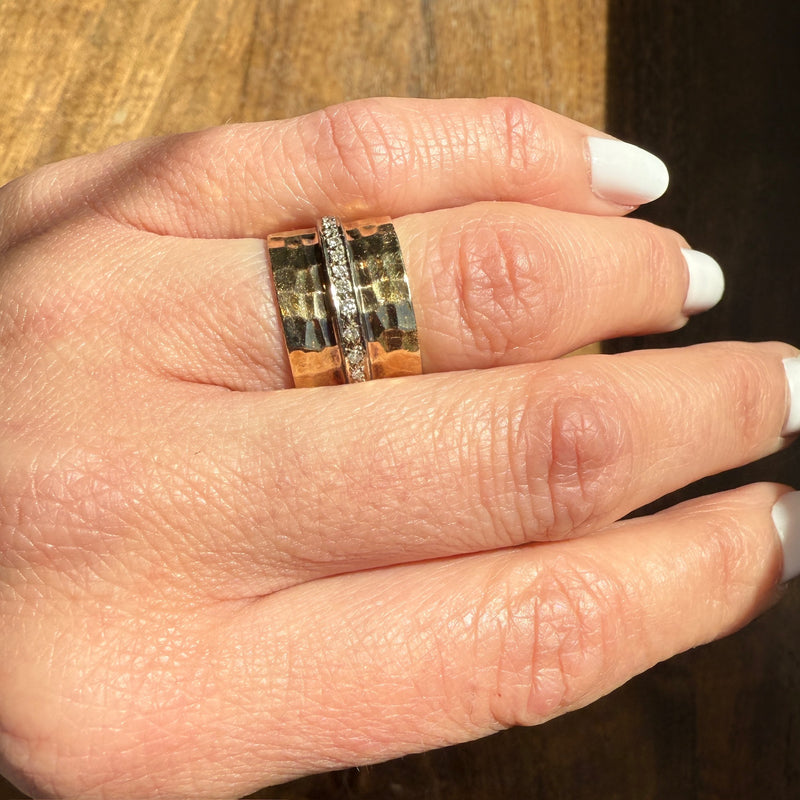 Fab Wide Gold and Diamond Band