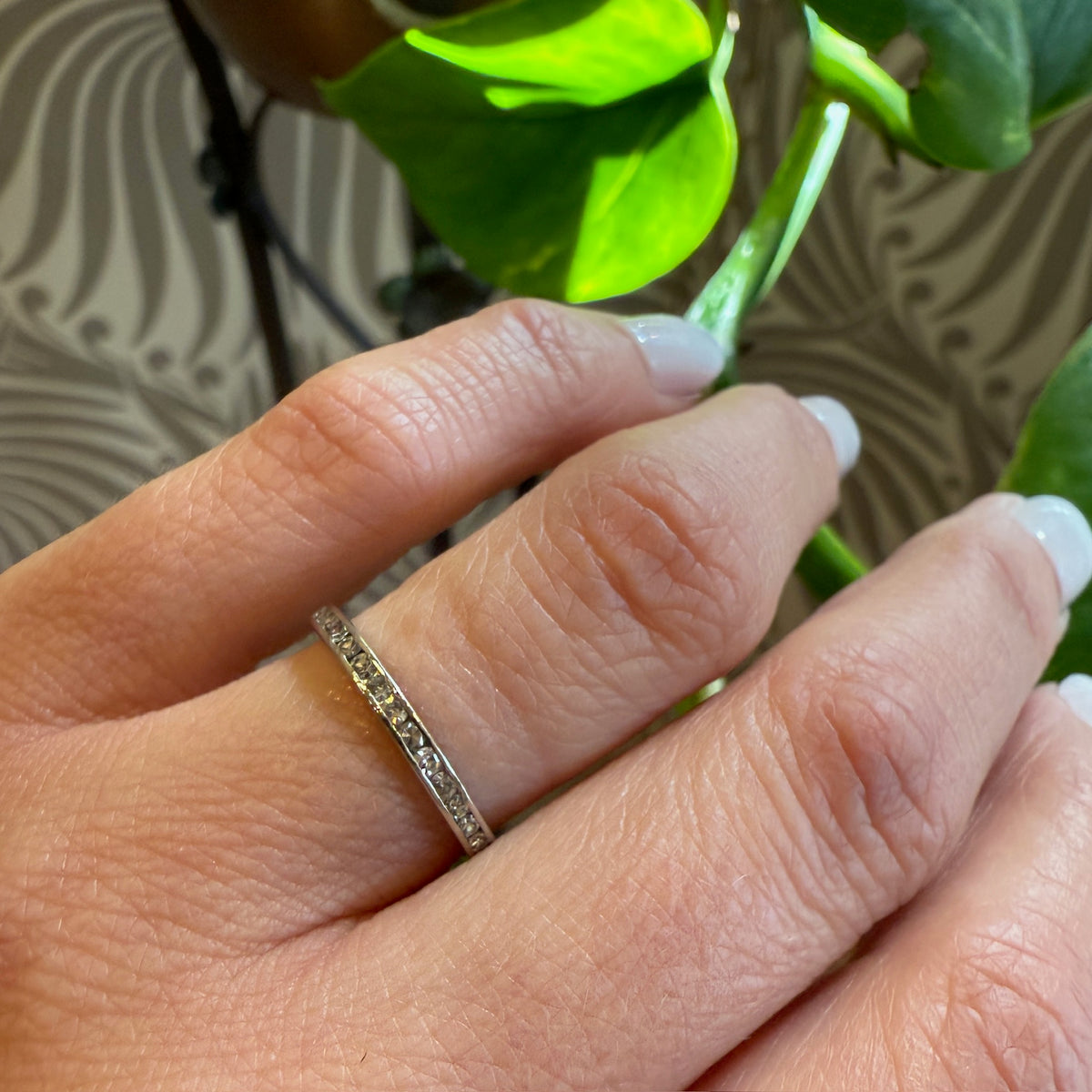 Platinum Diamond Eternity Band 1920s