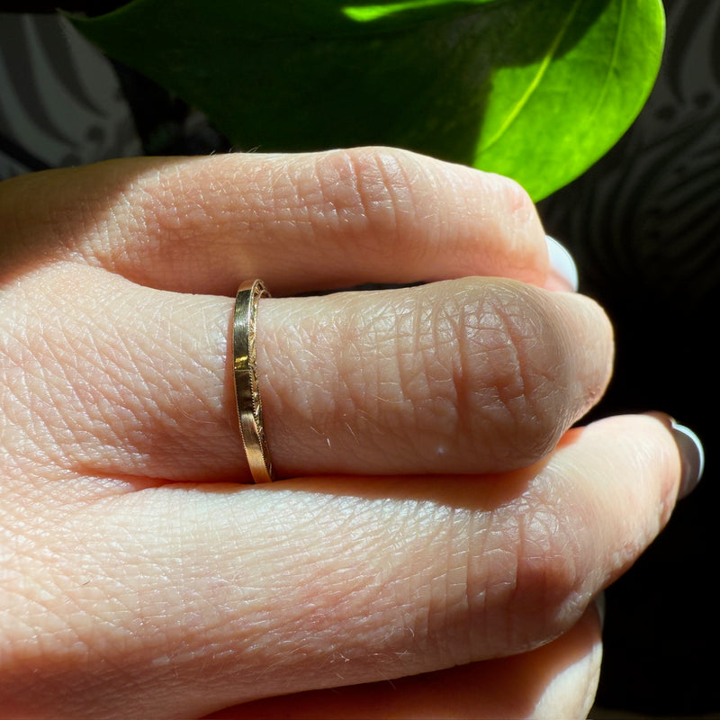 Gold Art Deco Wedding Band